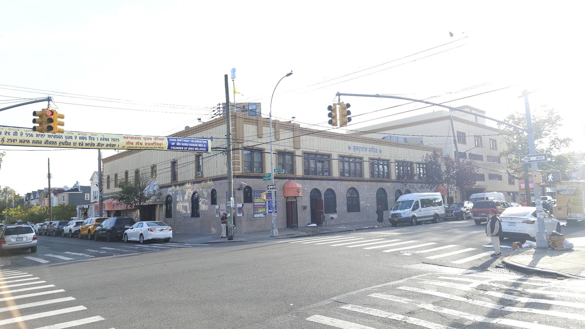 Exterior of Gurdwara Baba Makhan Shah Lubana Sikh Center in Richmond Hill, New York